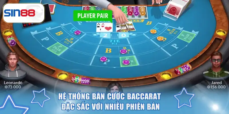 Trang Web Live Casino SIN88 - Chạm Đỉnh Chất Lượng Cực Hot 3 Hệ thống bàn cược baccarat đặc sắc với nhiều phiên bản